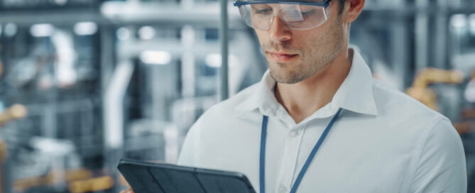 Mitarbeiter schaut sich im digitalen Kundenportal um